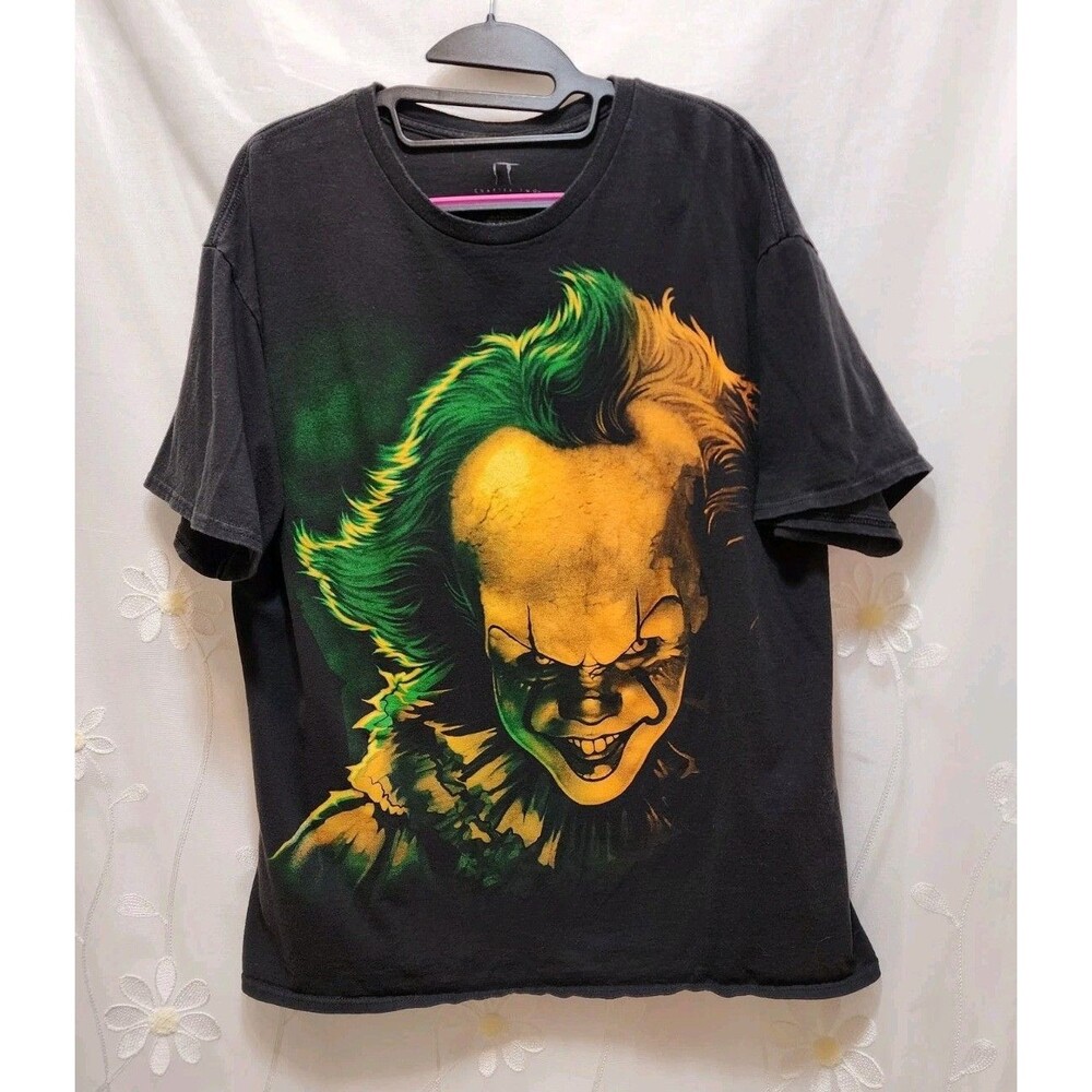 IT Chapter Two XL Black Shirt Orange Green Pennywise Clown Horror Movie Scary
